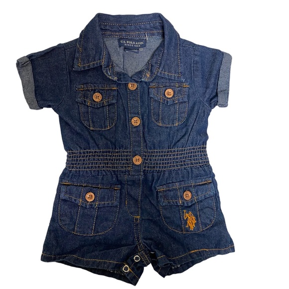 U.S. Polo Assn. Other - MWOT POLO Dark Blue Denim Outfit Size 3/6 Months
